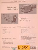 Kingsbury-Kingsbury 138, Index Machine, Service and Parts Manual Year (1957)-138-01